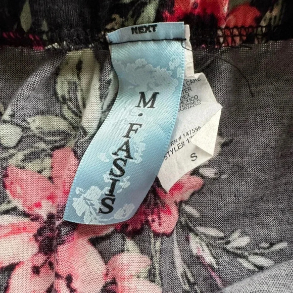 Vintage Y2K Black and pink floral grunge fairy maxi skirt with tie waist - Picture 5 of 7